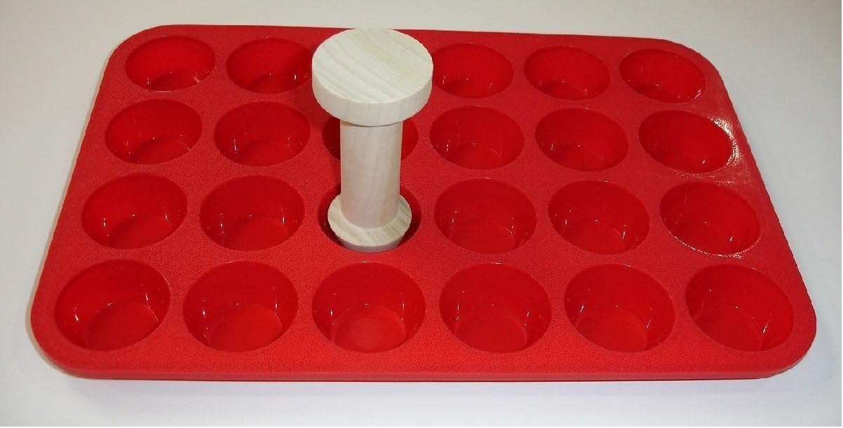 Ddaisy Tart Tamper & Silicone Mini Muffin Pan Combo 24Cup Red
