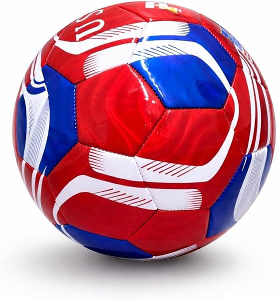 PLAYPRO Metallic Training Soccer Ball β World Edition, 40+ Country Designs (USA, Argentina, Brazil, Mexico, Portugal & More) (USA - RED, 4) - 4