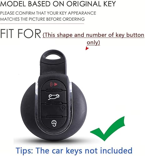 Miniatura 2 de SANRILY Golden-Edge - Funda para llavero de 4 botones para Mini Cooper Countryman F56 Convertible Clubman con tapa dura, protección completa, sin