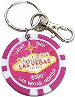 Vista 4 de Las Vegas Keychain, Lucky Poker Chip
