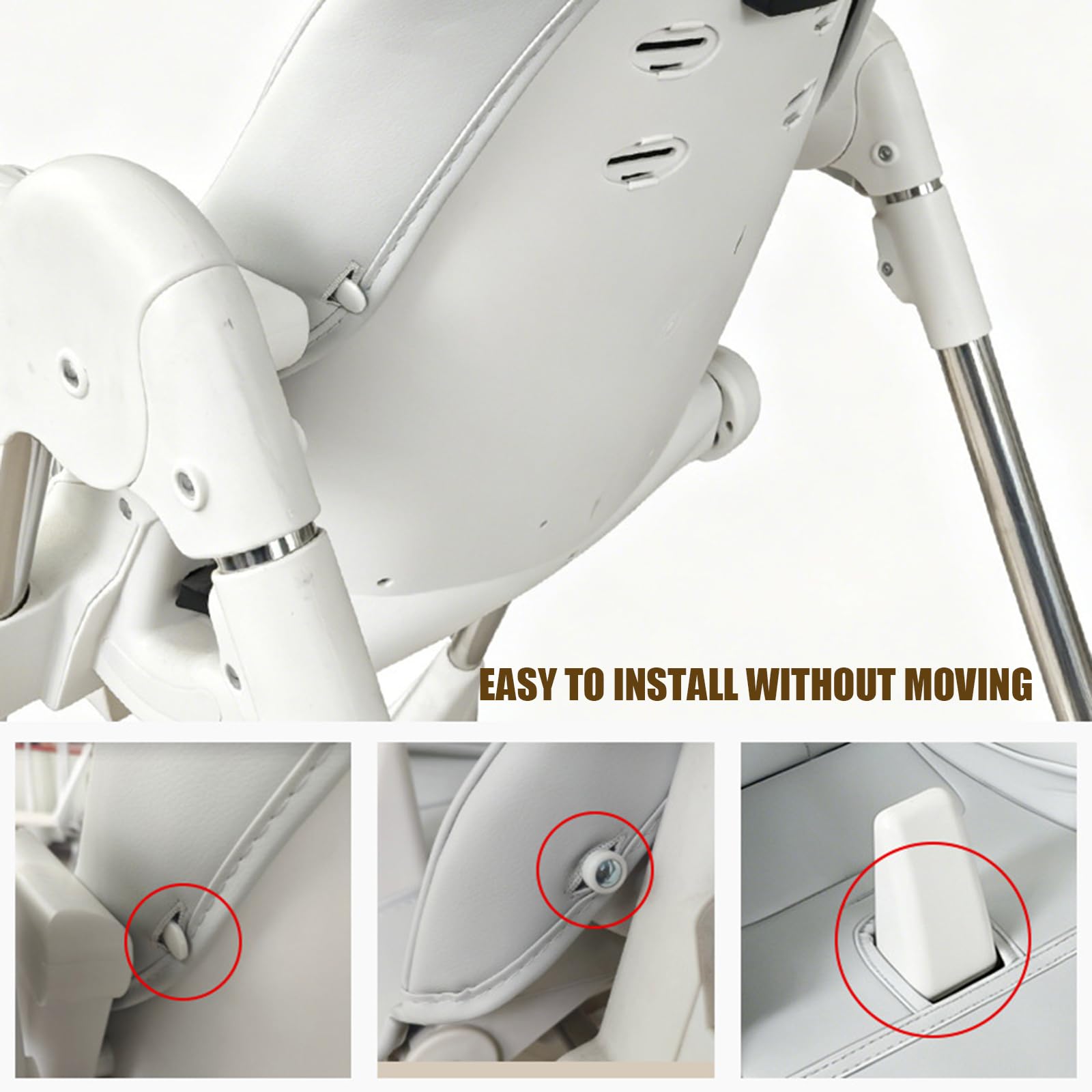 Cojín acolchado para asiento de trona para bebé, color blanco