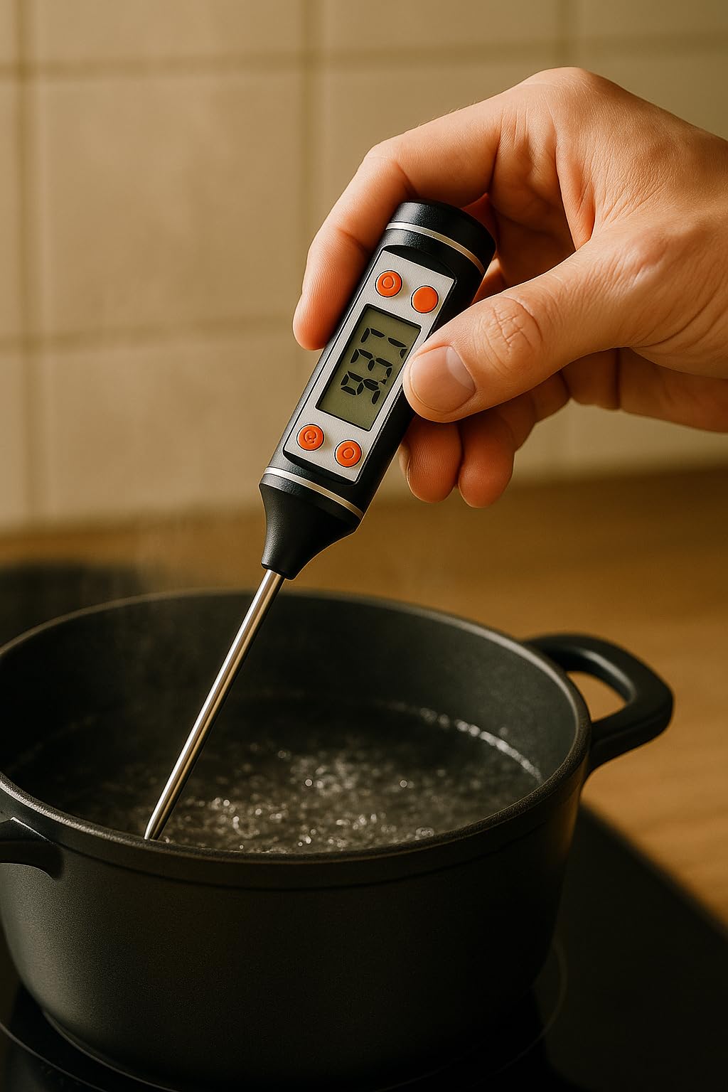 Busstier Dijital Gıda Termometresi, Uzun Prob 24 cm, -50°C ile +300°C Arası, Hızlı ve Hassas Sıcaklık Ölçer, Mutfak, Et, Yağ, Şeker, Çikolata, Sıvı Termometresi
