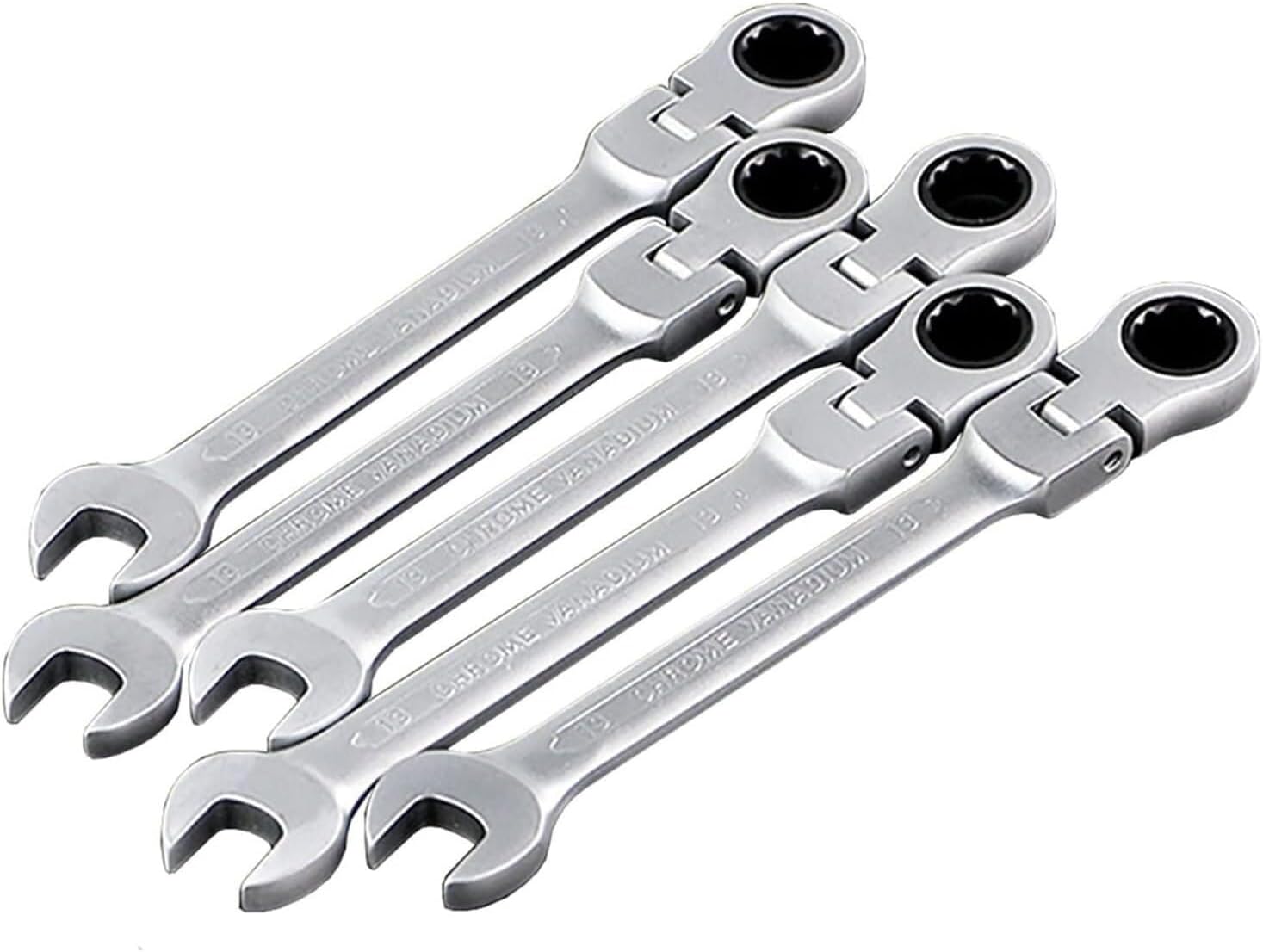12PCS Ratchet Wrench Set - Open-end Spanners, Chrome Vanadium Steel for Car Repair & Home Use