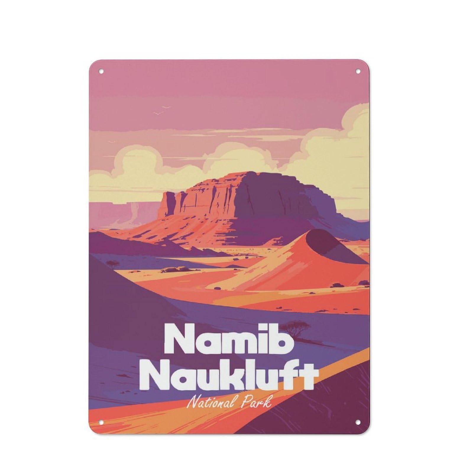 Junmoney Style-17 Namib Naukluft National Park Urban Metal Wall Decor 40X30cm, Industrial Metal Sign For Flat, Bar, Studio Or Gallery Wall