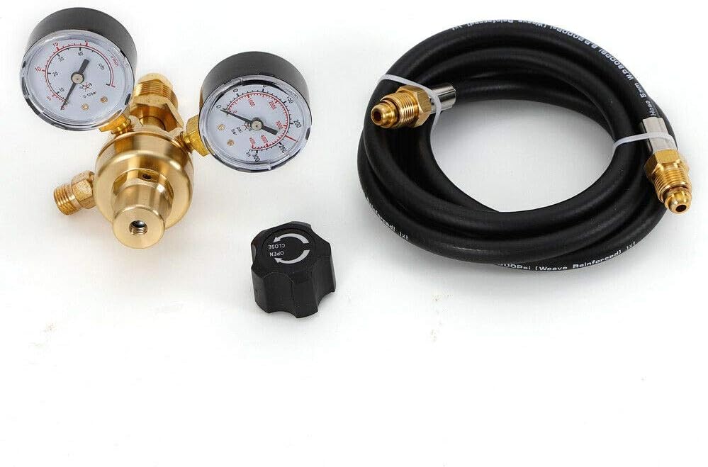 Argon or Argon/CO2 Mix Regulator CGA 580 Inlet 10" Gas Hose Brass Body Argon Mix Regulator Mig