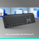 Logitech MX Keys S Clavier Sans Fil, Profil Bas, Saisie Fluide Précise Silencieuse, Touches Programmables, Rétroéclairage, Bluetooth, Rechargeable USB C, pour Windows PC, Linux, Chrome, Mac - Graphite