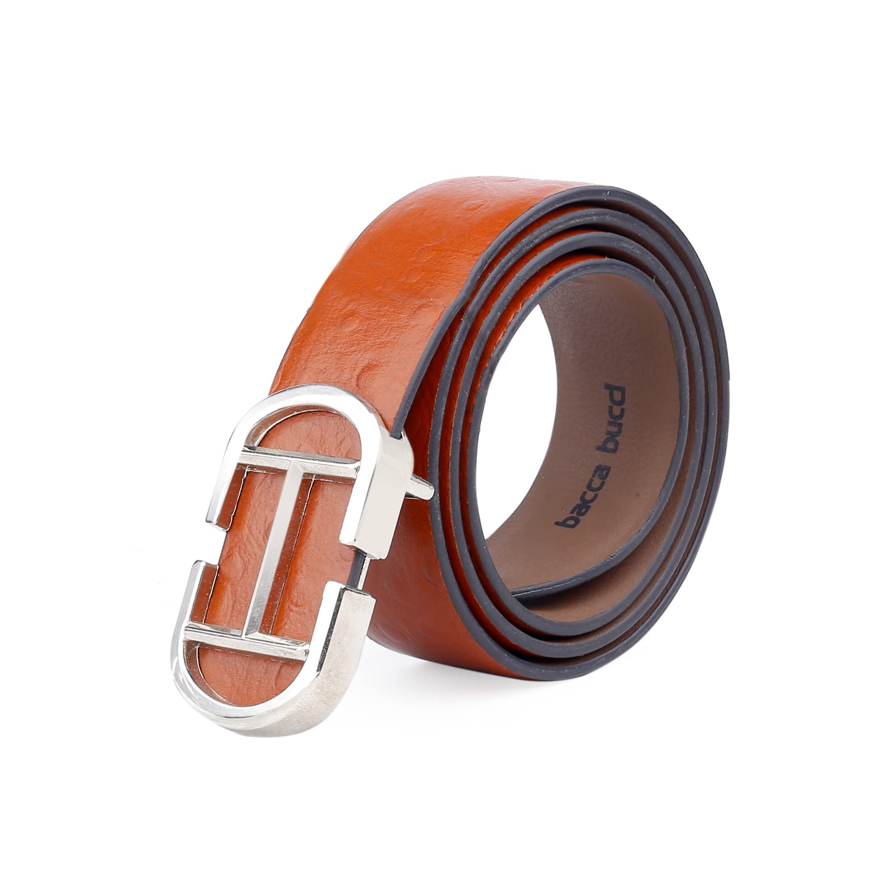 bacca bucci Leather Dress Casual Men Belt with Ostrich Print and Pin Buckle Nickle Free -Tan-picture-20