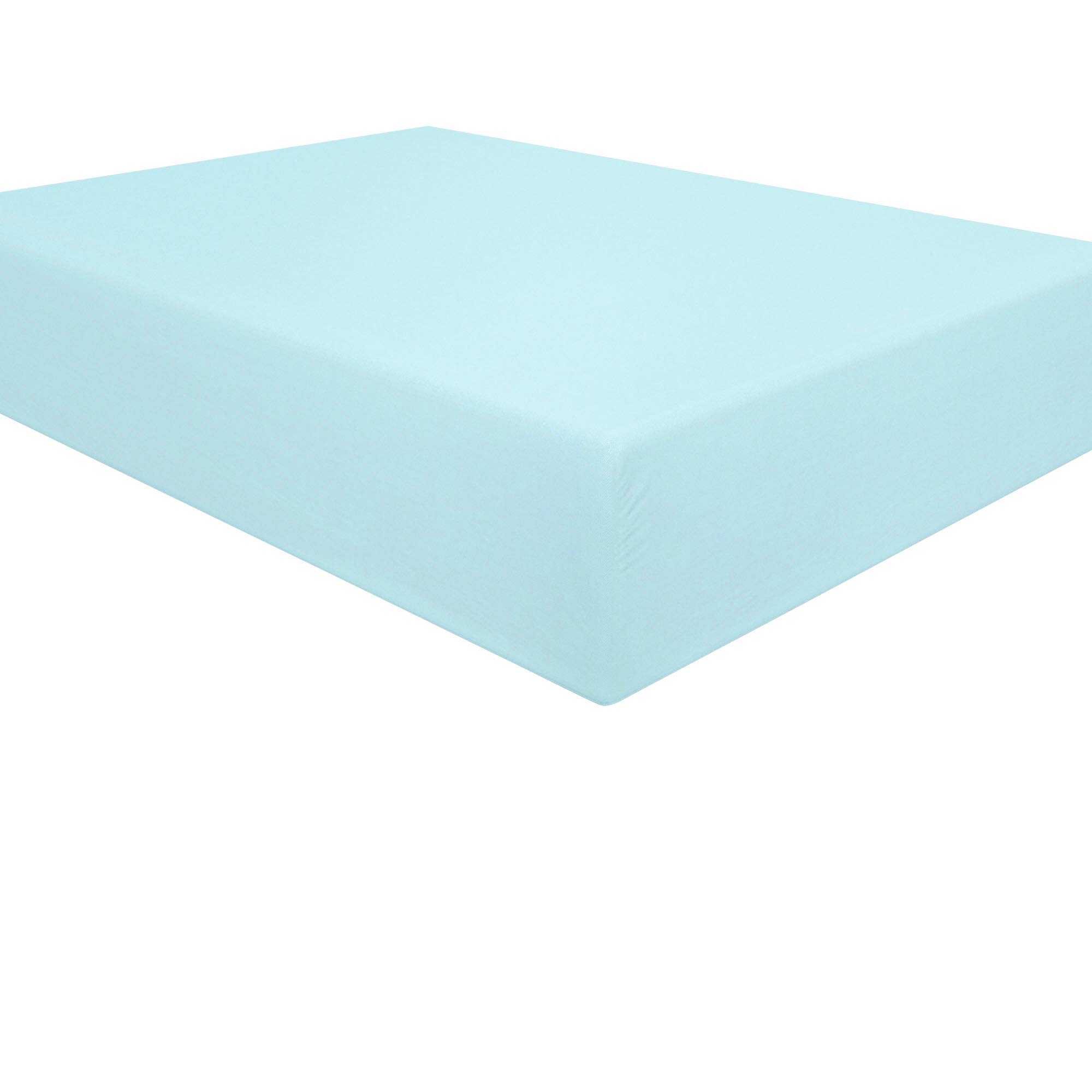 NTBAY Twin Microfiber Fitted Sheet, 15 Inch Pocket, Aqua — image 1