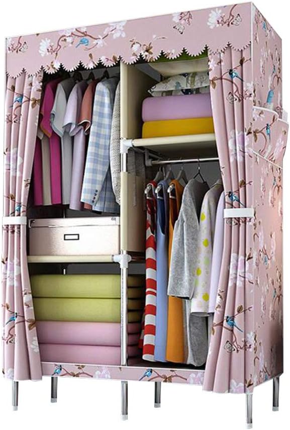 Cloth Wardrobe Clothes Closet, Portable Closet Wardrobe Storage Closet Standing Closet Fabric Cabinet Portable Wardrobe,D_88x45x168cm