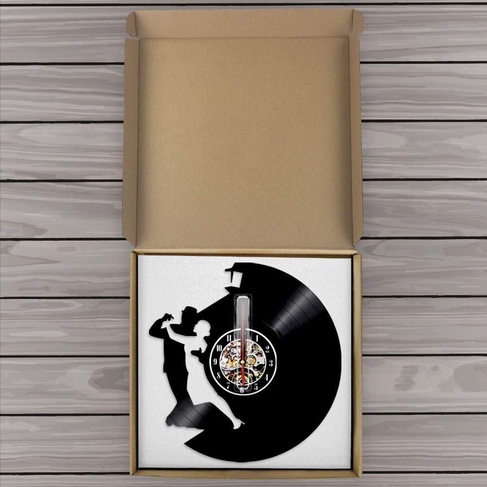 30cm Waltz Dance Orologio da parete in vinile Dancing Art Decorazione da parete Musica LP Record Time Clock Orologio fatto a mano Orologio da parete Regalo creativo Ballerino Regali per la festa del