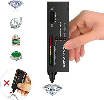 Diamond Tester,High Accuracy Diamond Tester Pen＋60X Mini LED Magnifying Jeweler Tool Kit,Professional Jewelry Diamond Selector for Novice and Expert, Thermal Conductivity Meter(Diamond Tester)