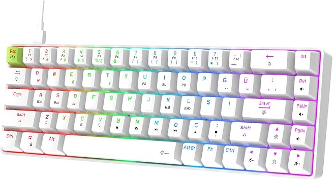 Gravion Raxor 68 Tuş RGB Manyetik Switch Mekanik Gaming Oyuncu Klavyesi Hot Swap Rapid Trigger Beyaz Type-C to Usb Kablolu Kompakt Tasarım Anti-Ghosting Dayanıklı Tuşlar