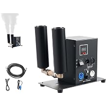 CO2 Jet Machine with 2 Heads DMX CO2 Fog Machine Air Column with 19.7 inch Hose Smoke Machine for DJ Wedding Party Events Festival 1 pc