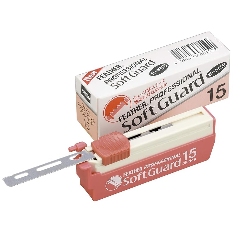 Lâminas de Barbear Feather Artist Club ProSoft com Proteção, Refis de Borda Única, Pacote com 15