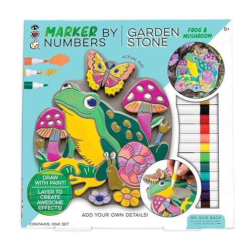 Bright Stripes Marker by Numbers Garden Stone Craft Kit for