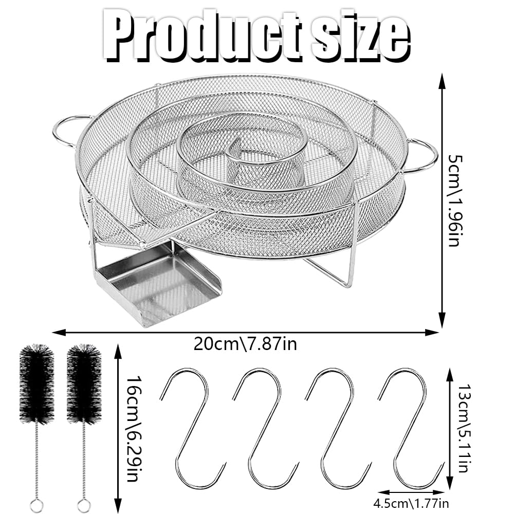 Générateur de Fumée Froide, Generateur Froide, BBQ Fumoir, Gril-Fumoir Acier Inoxydable, Générateur Fumée avec Brosse et Crochets, Idéal pour Fumer de la Viande, du Poisson, BBQ