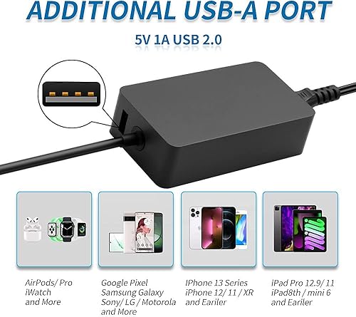 Miniatura 3 de Cargador para portátil Surface Pro Surface para Microsoft Surface Pro 3 Pro 4 Pro 5 Pro 6 Pro 7 Pro X Surface Laptop 4, 3, 2, 1, Surface Book