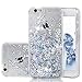 iPhone SE Case, Liquid Case, Asstar Fashion Creative Design Flowing Liquid Floating Luxury Bling Glitter Sparkle Diamond Hard Case for iPhone SE, iPhone 5, iPhone 5S (Silver)
