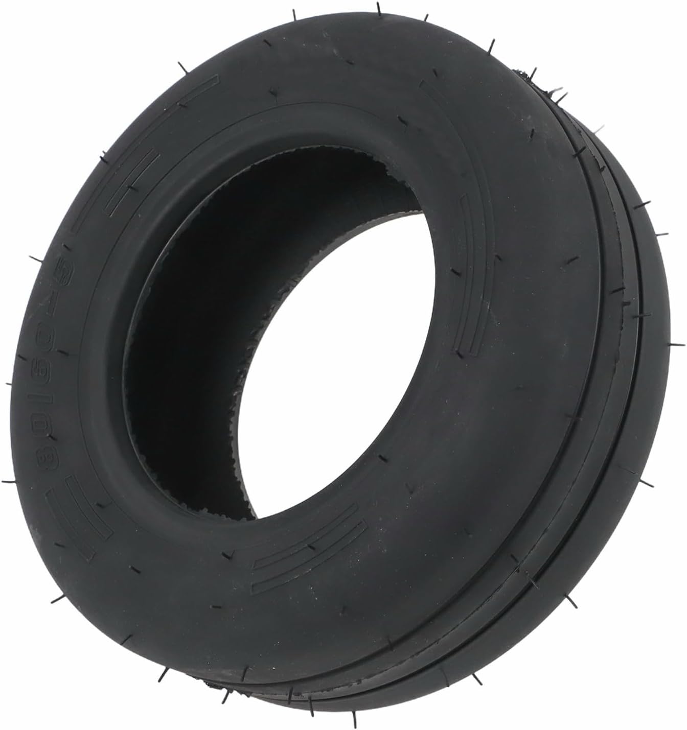 80/60-5 Tubeless Rubber Tire for Ninebot Pro Kart Front Wheel, Slick Vacuum Design with Drainage Grooves for Electric Go-Kart and Balance Scooter