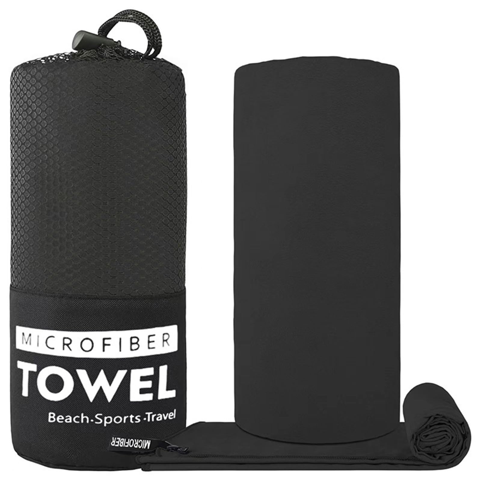 GMEqfhpOPS Quick-Drying Sports Towel Thick Sand Free Microfiber Quick Dry Towel, Super Absorbent Soft Swim BeachTowels for Men, Women Towels Bath(Black,50x110cm)