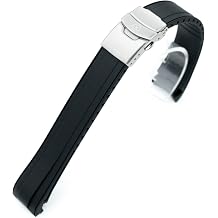 StrapXPro Black Rubber Watch Strap compatible with Seiko Prospex Mini-Turtle SRPC35 SBDY085