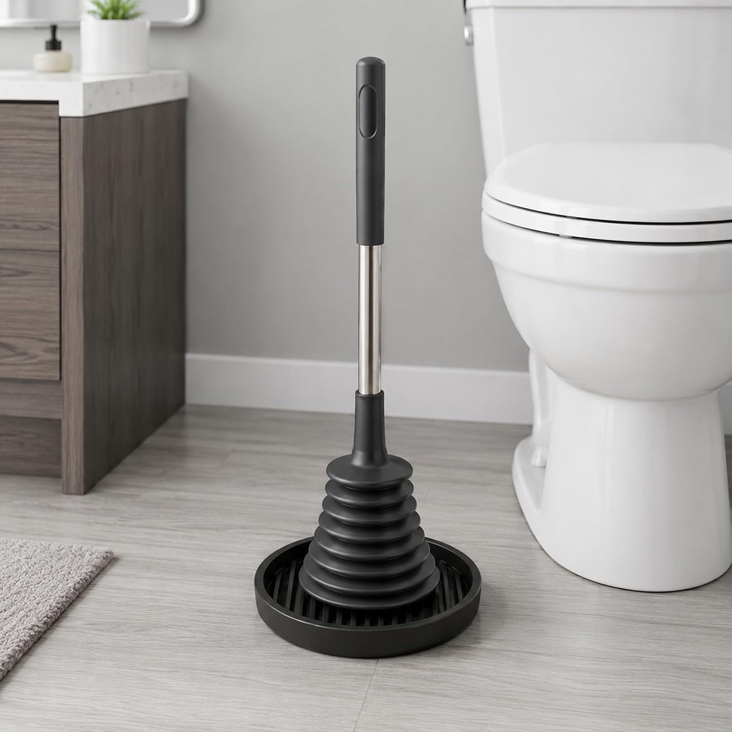 4PCS Plunger Holder, Plunger with Holder, Toilet Plunger with Holder, Store in Closets, Great Toilet Plunger Storage Solution