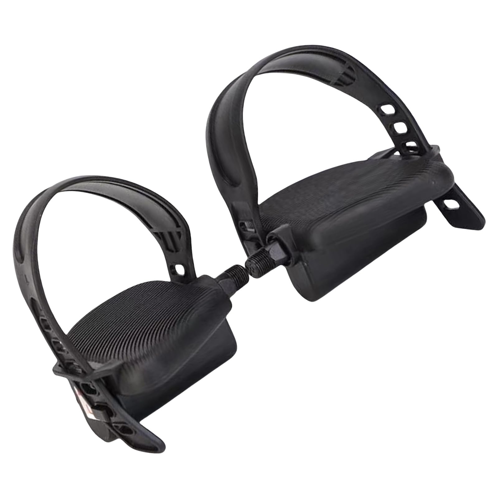 Set di 2 pedali per cyclette e cinghia fissa, ricambio per cyclette pedali con cinghia regolabile per biciclette con pedale regolabile
