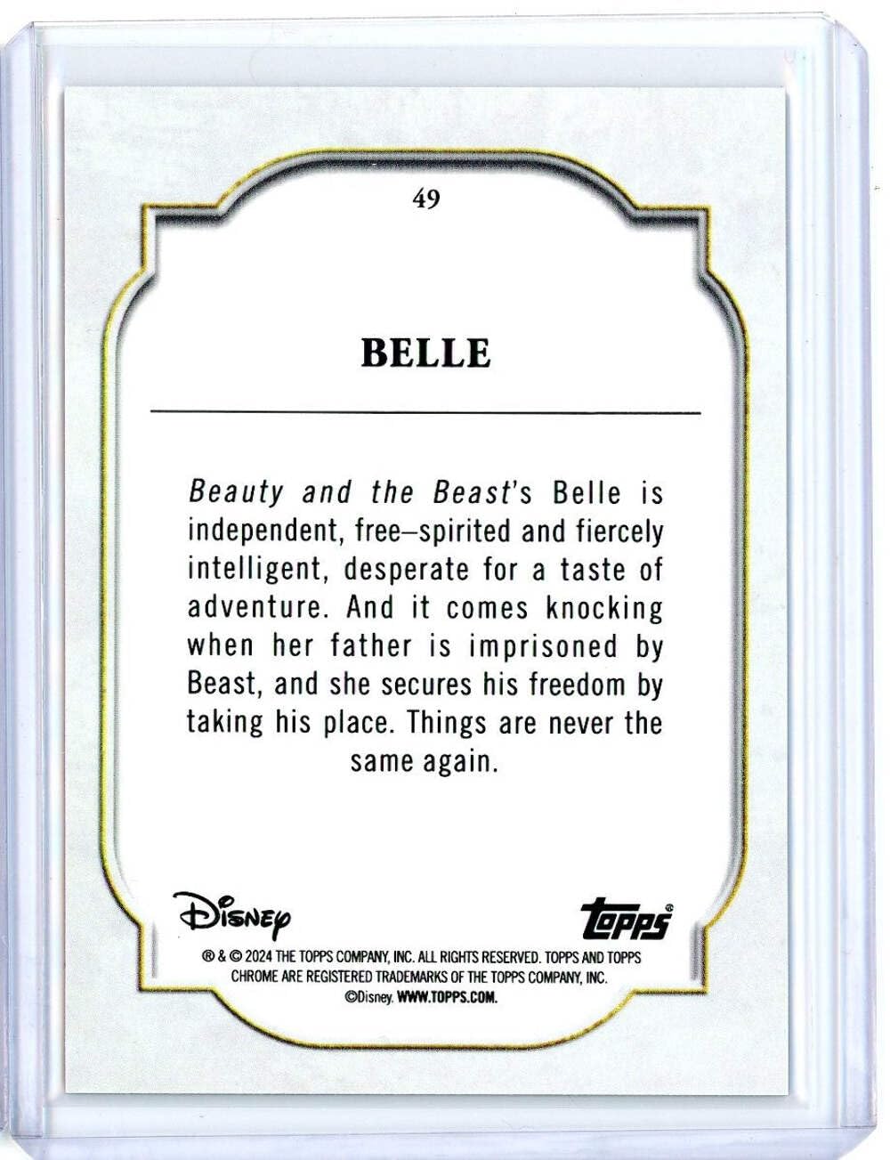 Amazon.com: Disney 2024 Topps Chrome Disney Belle #49 Card