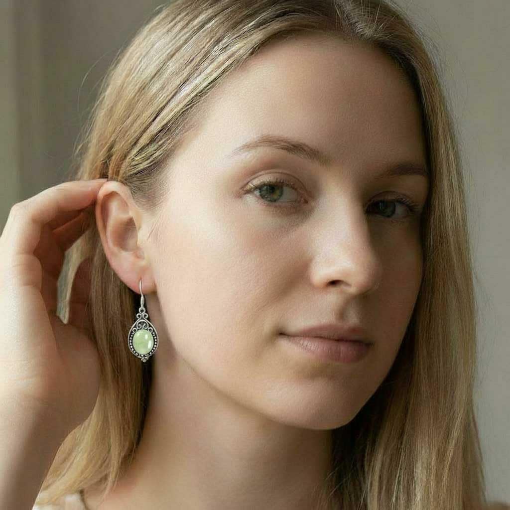 Handmade 925 Sterling Silver Plated Drop Dangle Earring Natural Gemstone Pearl, Rose Quartz, Tiger Eye, Carnelian Oval Boho Jewelry For Women