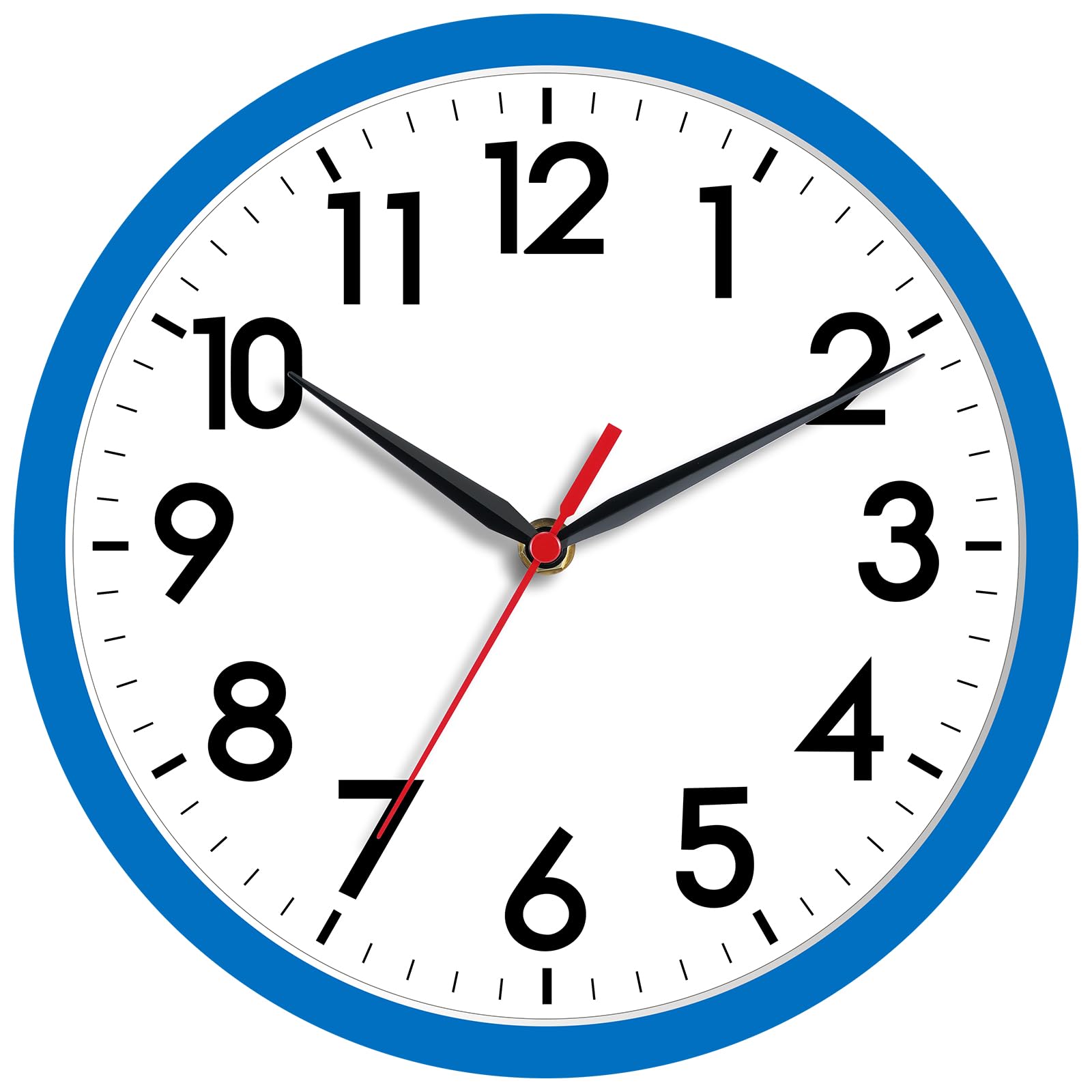 AKCISOT 8 Inch Wall Clock, Silent Battery Operated Analog Clock, Blue