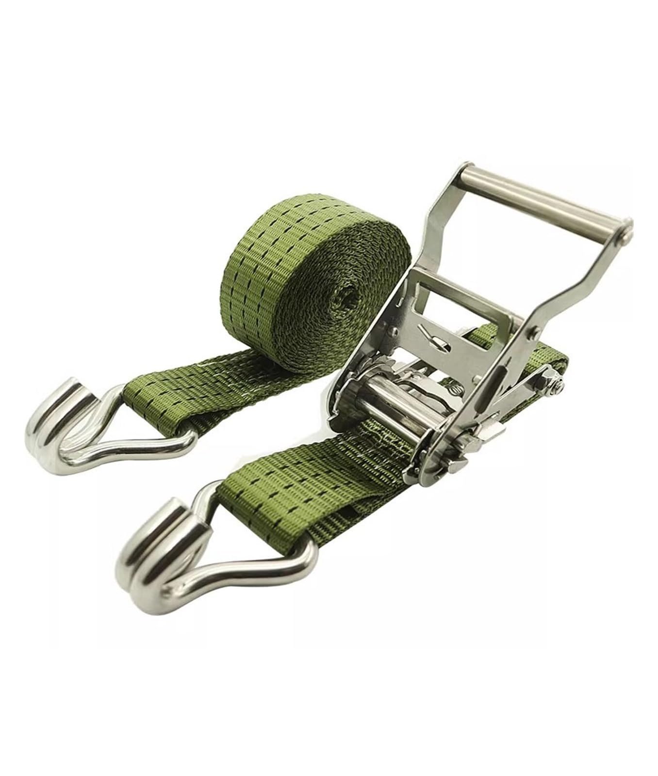 Robustes Spannseil mit Ratsche und J-Haken, 15 m Sicherheitsgurte zum Schleppen, Abschleppen und Ladungssicherung