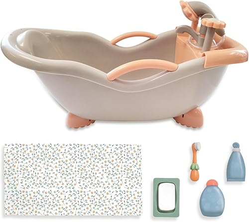 JC Toys - para mantener el tiempo de juego!  Juego de baño real de muñeca bebé  Se adapta a muñecas de hasta 16 pulgadas  La ducha y el grifo