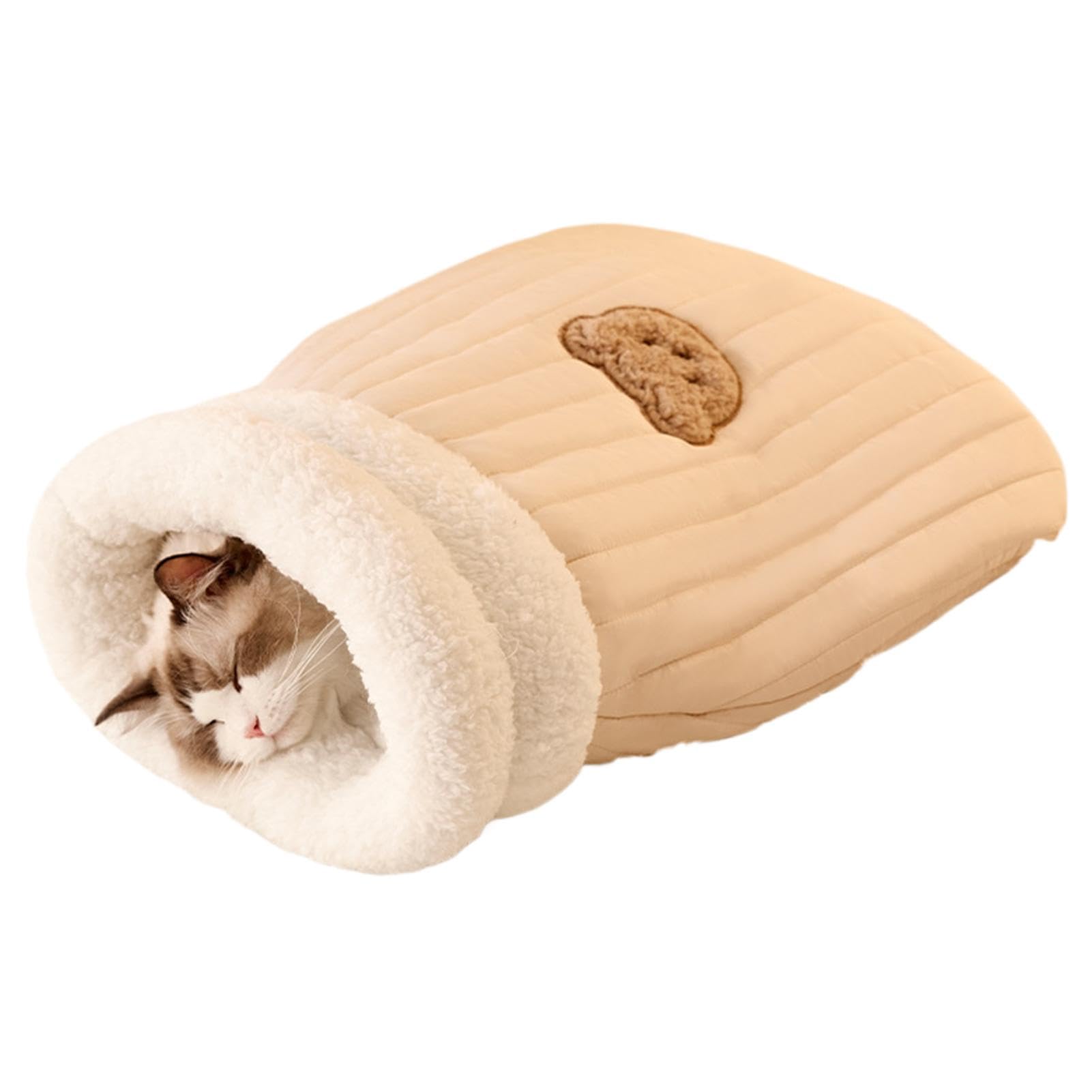 Cat Sleeping Bag for Indoor Cats, Soft Cat Sack Bed, Winter Cosy Cat Bed Cave, Se-lf Warming Cat Bed, Washable Cat Hideaway Bed, 360° Wrap Comfortable Pet Snuggle B-ed for Cats up to 24 Pounds