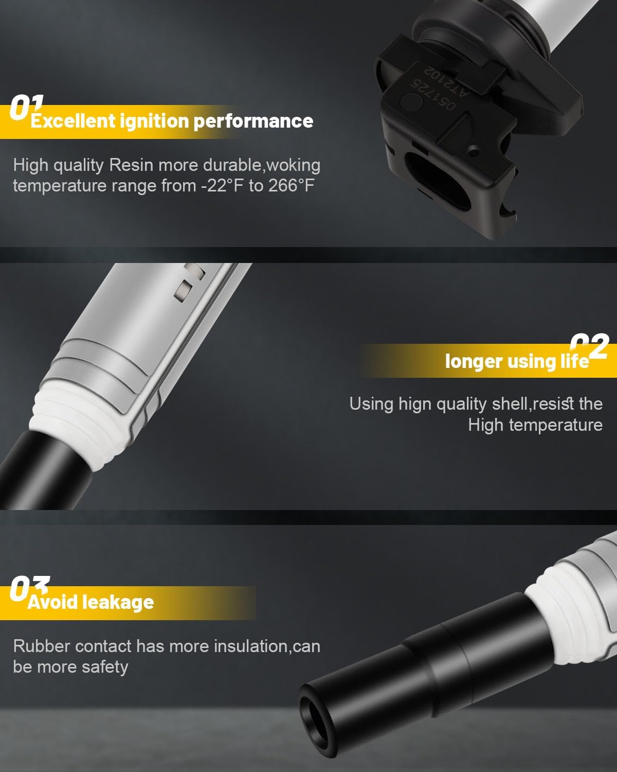 OCPTY Ignition Coils 2007-2016 for BMW Z4 3.0L/L6,2011-2013 for Mini Cooper Countryman 1.6L/L4#UF592 6 PCS