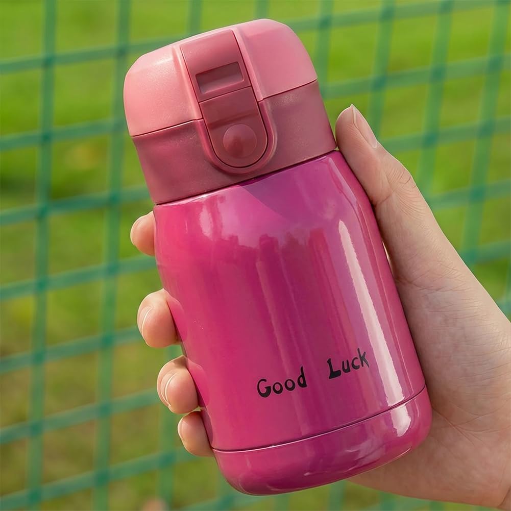 1pc Stainless Steel Vacuum Flask, Compact Stylish Insulated Water Bottle, 12.1 oz Water Bottle for Travel Sports, Gift for Men Women/Red