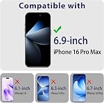 Privacy Screen Protector for iPhone 16 Pro Max Tempered Glass | Camera Lens Protector, Anti Spy Private Tempered Glass, Anti Scratch, 2+2 Pack