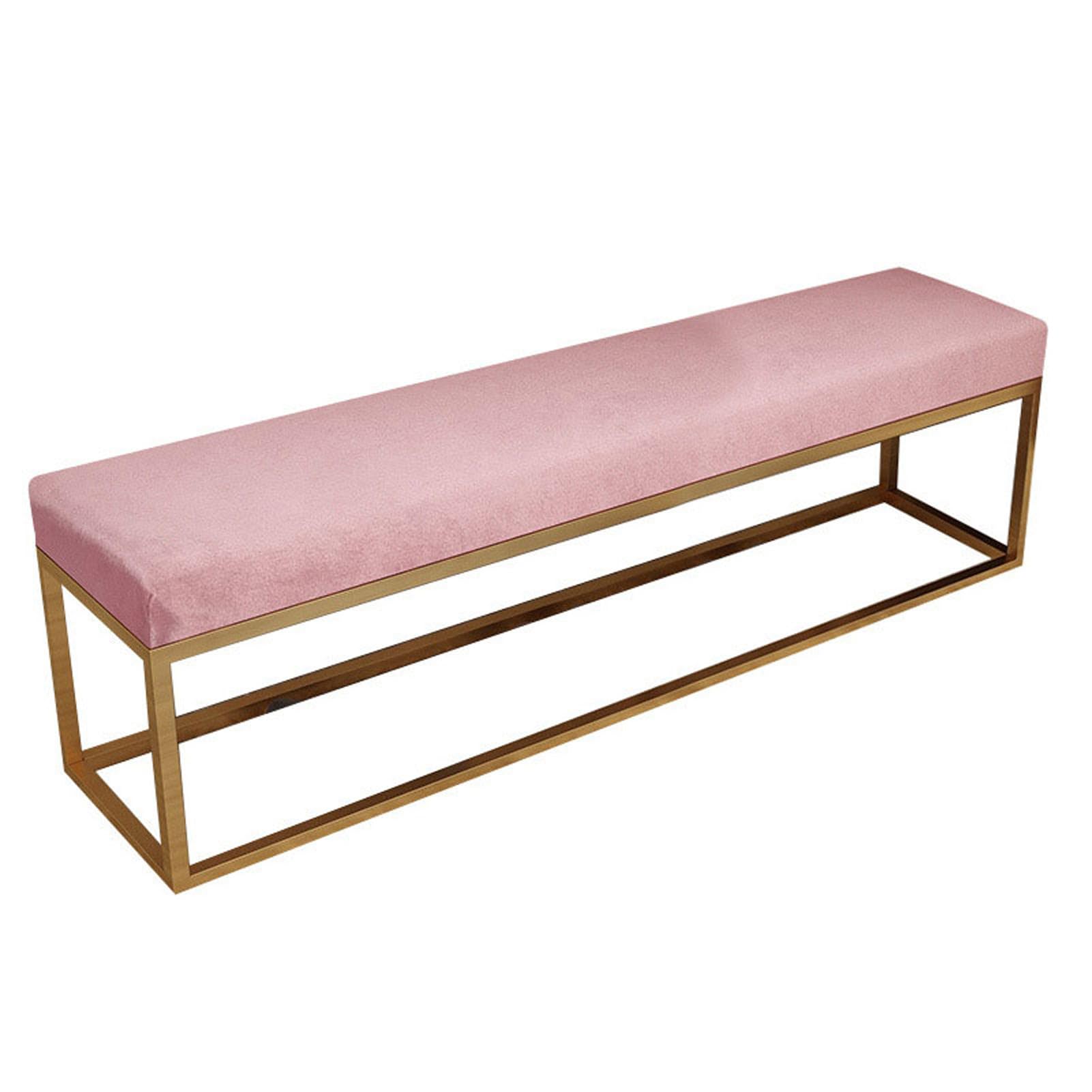 Banc en cuir rembourré avec cadre en acier robuste pour magasin et dressing