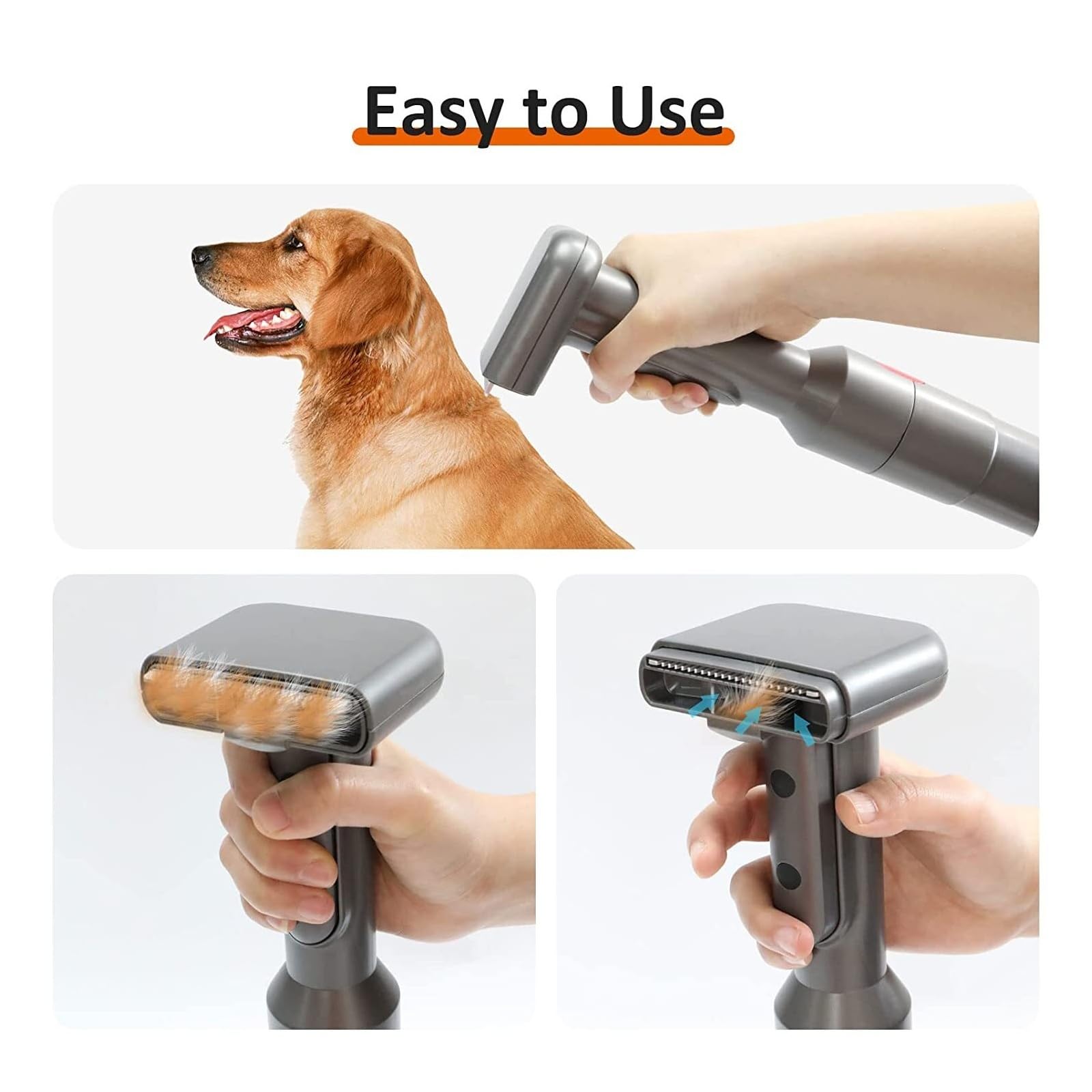 Cepillo For Perros con Manguera Extensible, Compatible con Dyson V7, V8, V10, V11, V12 Y V15. Recoge El Pelo Suelto De Mascotas De Pelo Largo.(3pcs)