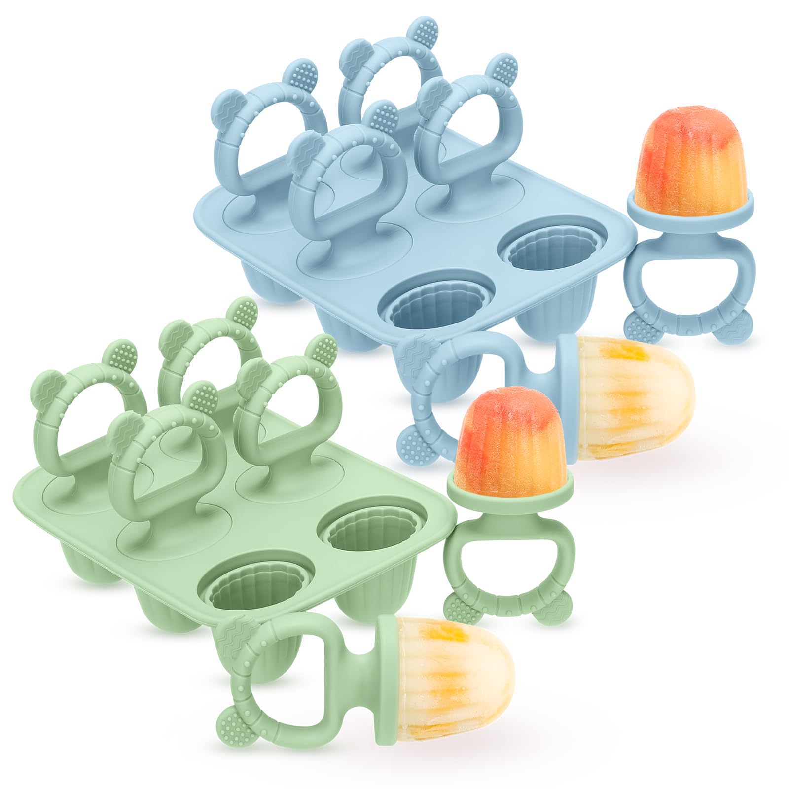 CLDY Mini BPA-Free Silicone Ice Lolly Moulds Kit for Toddlers, 6 Pack Blgn