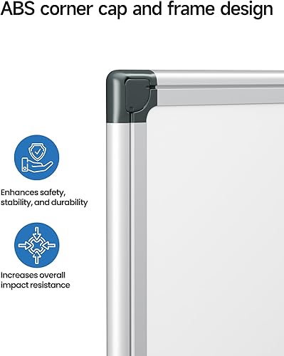 Miniatura 25 de Pizarra blanca magnética para colgar de 36 x 24 pulgadas para pared, pizarra de borrado en seco para oficina, escuela, hogar, marco plateado