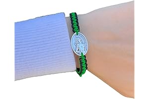 Saint Sebastian Medal Faith Bracelet with Adjustable Wax Cord