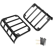 JK Taillight Cover Guard Protector Easy Installation Silver Red Black for Rear Light Protection Black