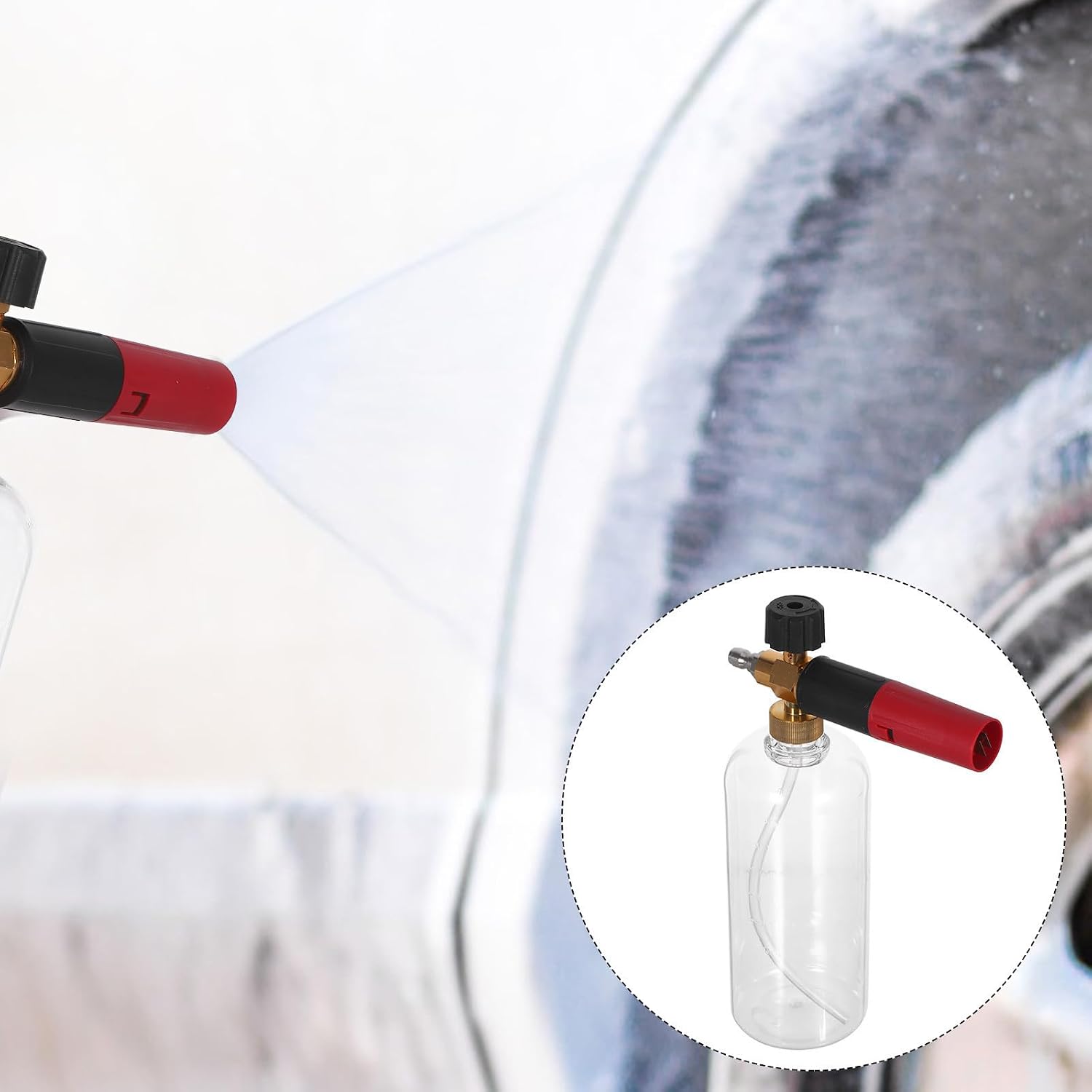 Car Foam Sprayer Bottle and Wide Mouth Design for Car Washing with High Pressure Spray Plastic and Copper Construction for Outdoor Use