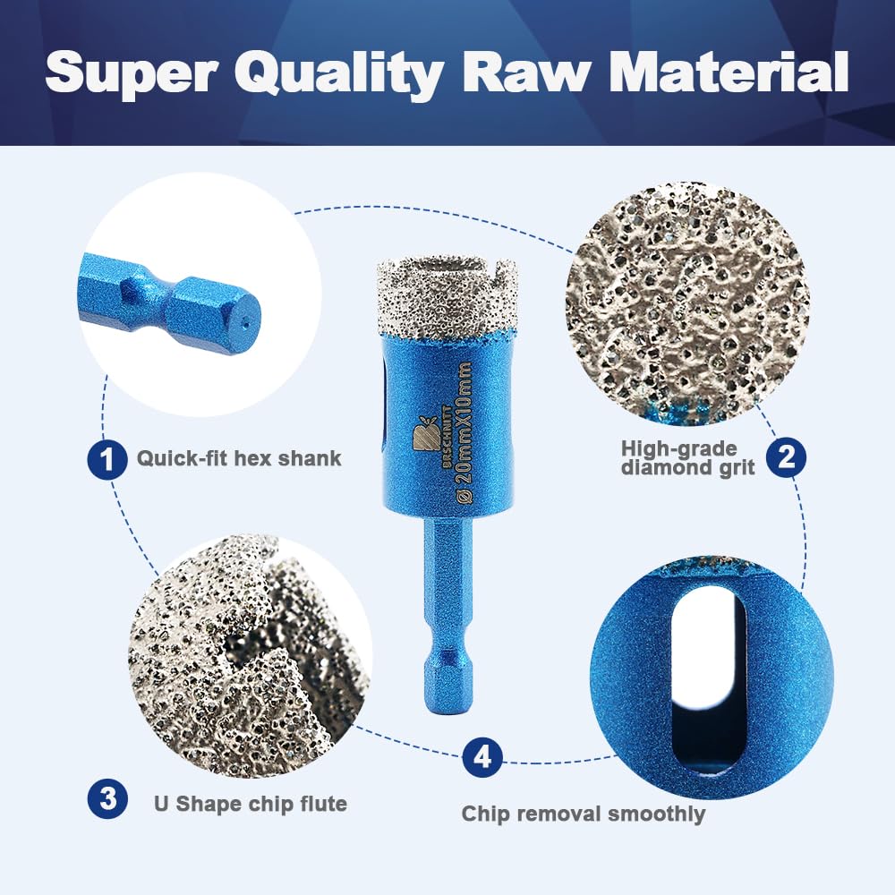 Masonry Drill Bit Set and 25mm Diamond Core Drill Bit