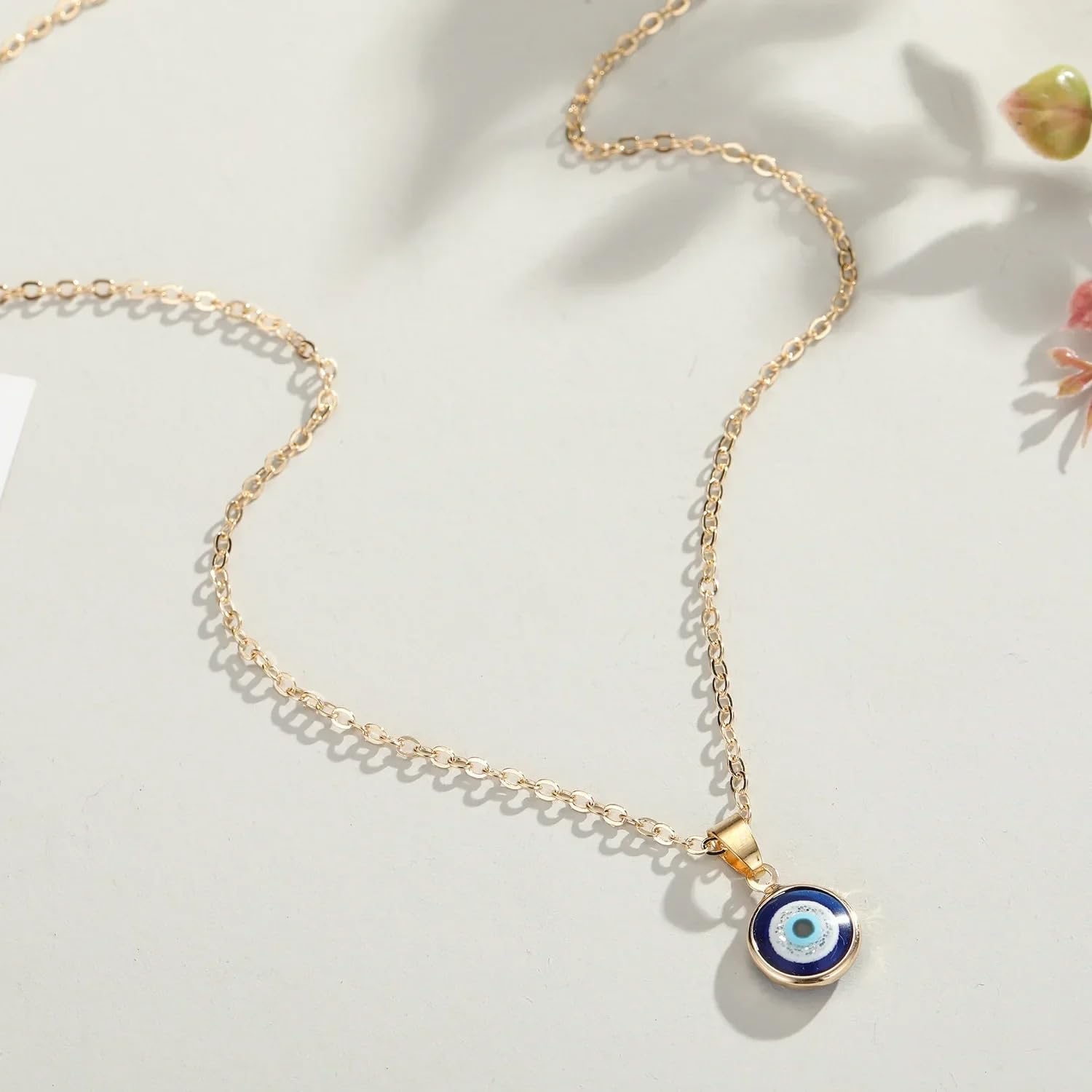 QHQQXN Accesorios para niñas Collar contra el mal de ojo para mujeres y niñas, Plata de ley 925 Collar con colgante contra el mal de ojo azul marino profundo Gargantilla de cristal con ojo azul turco,