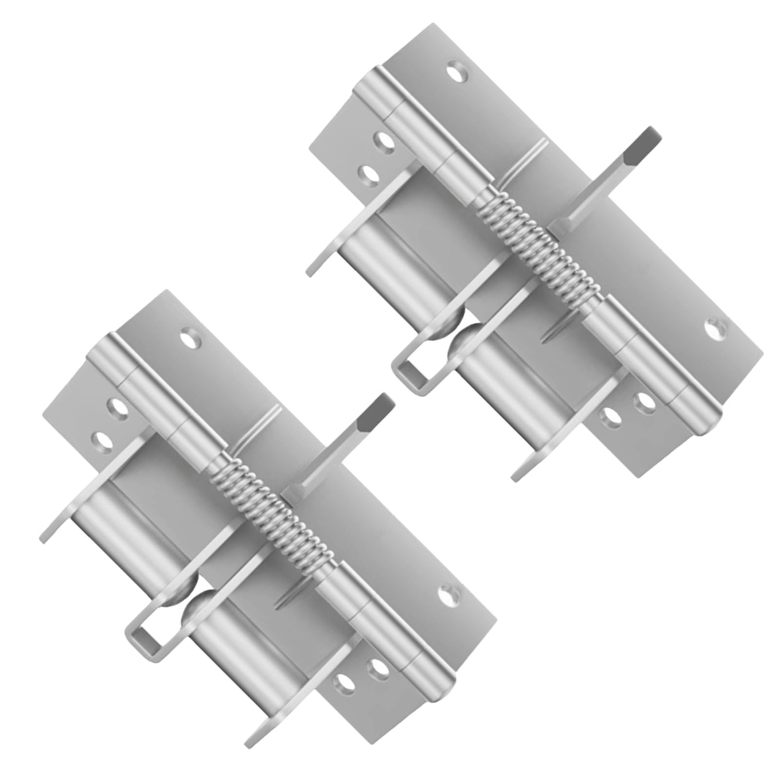Minglea Silver 2Pcs Door Closing 90 Degree Positioning Hinge Buffer Rebounds Device Spring Hinge For Furniture Cabinet Wardrobe Automatic Closing Wood Door