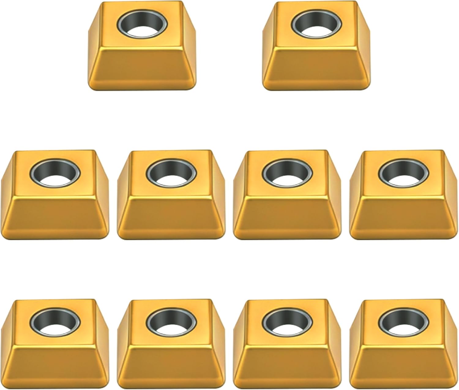 10PCS Carbide Indexable Inserts 623564000 Compatible with Metabo KFM 15-10 F & KFM 16-15 F & KFMPB 15-10 F & PFM17, Beveling Tool Accessories for Chamfering and Weld Preparation, Gold