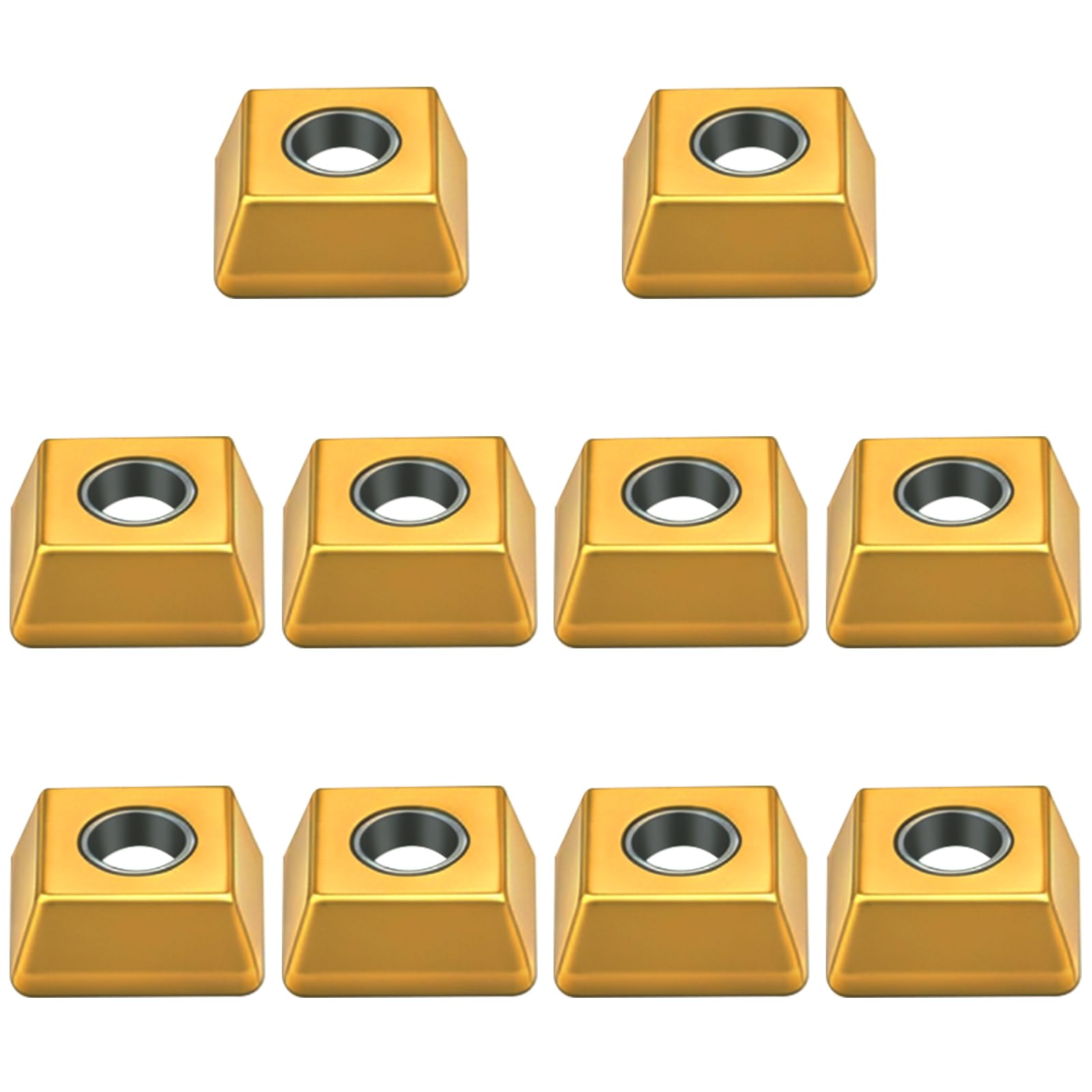 Photo 1 of 10PCS Carbide Indexable Inserts 623564000 Compatible with Metabo KFM 15-10 F & KFM 16-15 F & KFMPB 15-10 F & PFM17, Beveling Tool Accessories for Chamfering and Weld Preparation, Gold
