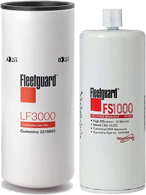 Kit de manutenção Fleetguard para Cummins LF3000 e FS1000 – 2 filtros