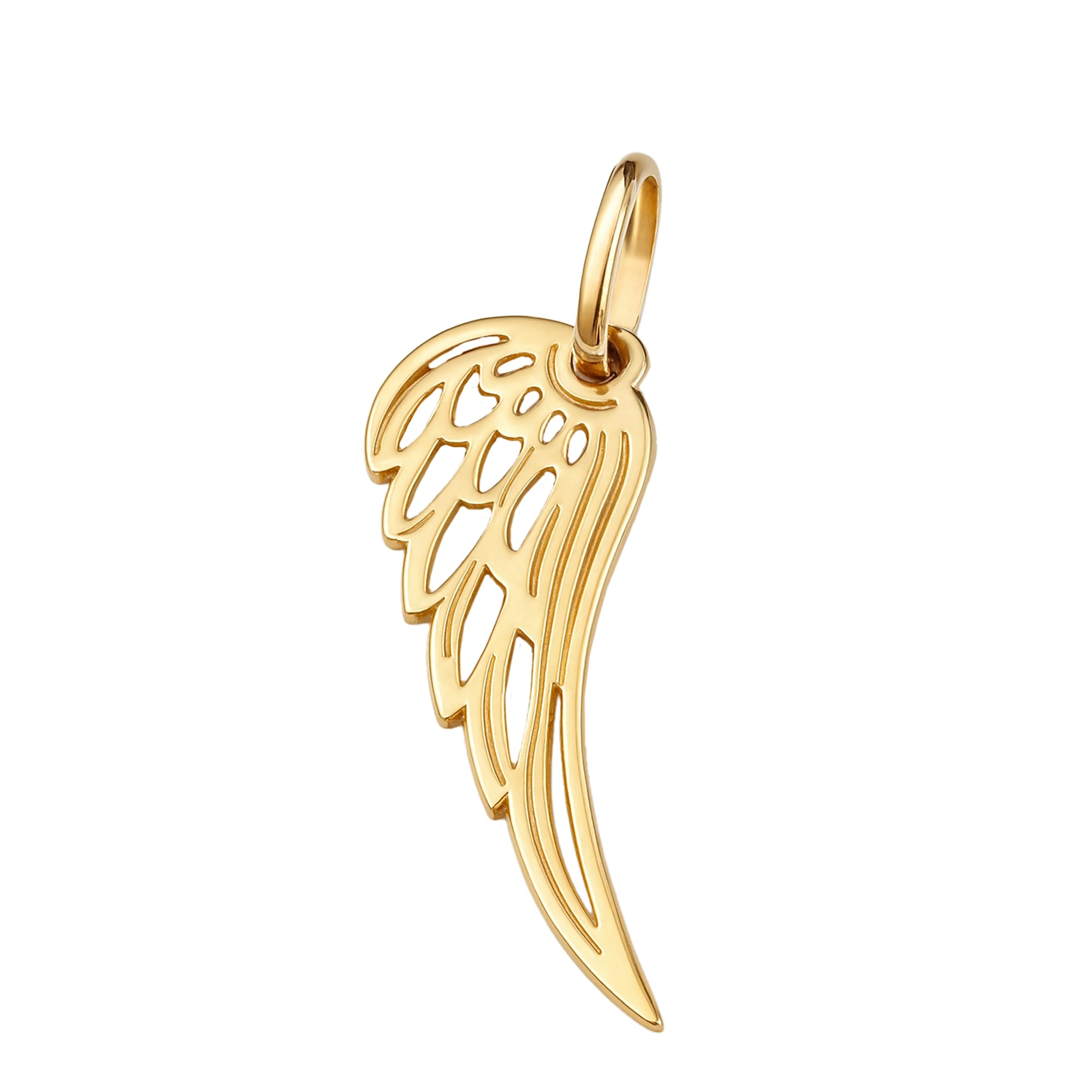 14K/585 Gold Anhänger Damen Engelsflügel Schutzengel Charm